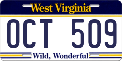 WV license plate OCT509