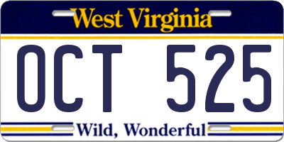 WV license plate OCT525