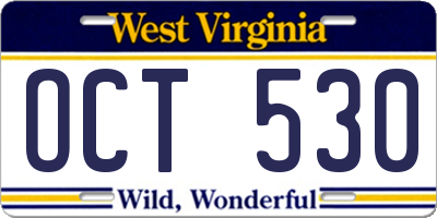 WV license plate OCT530