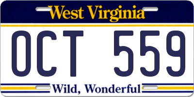 WV license plate OCT559