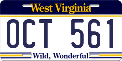 WV license plate OCT561