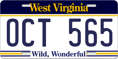 WV license plate OCT565