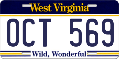 WV license plate OCT569