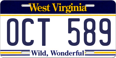 WV license plate OCT589