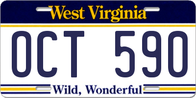 WV license plate OCT590