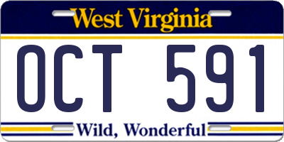 WV license plate OCT591