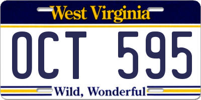 WV license plate OCT595