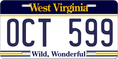 WV license plate OCT599