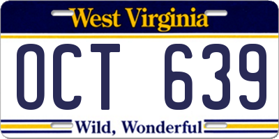 WV license plate OCT639