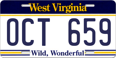 WV license plate OCT659