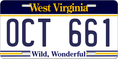 WV license plate OCT661