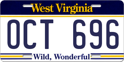 WV license plate OCT696