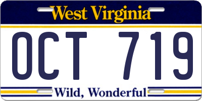 WV license plate OCT719