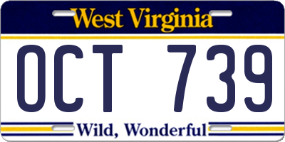 WV license plate OCT739
