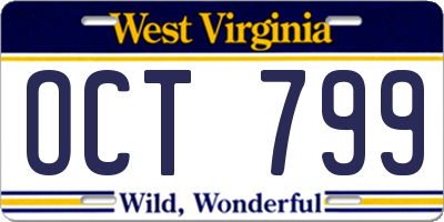 WV license plate OCT799