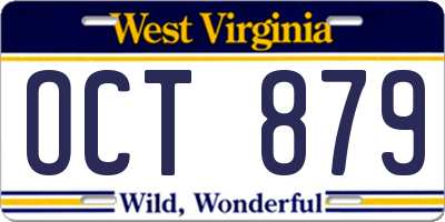 WV license plate OCT879