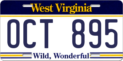 WV license plate OCT895