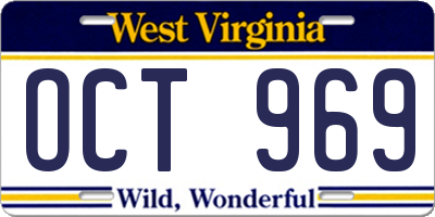 WV license plate OCT969