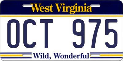 WV license plate OCT975