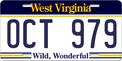 WV license plate OCT979