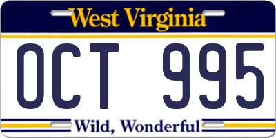 WV license plate OCT995