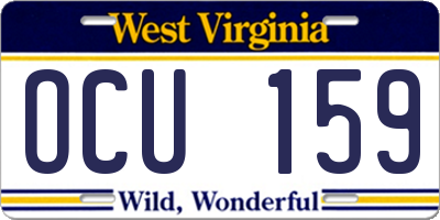 WV license plate OCU159