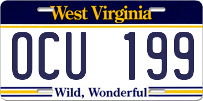WV license plate OCU199