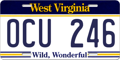WV license plate OCU246