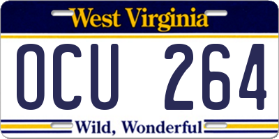 WV license plate OCU264
