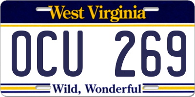 WV license plate OCU269