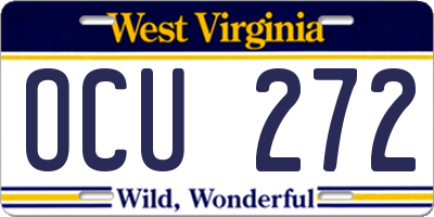 WV license plate OCU272