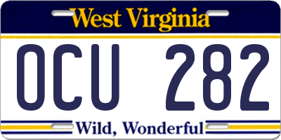 WV license plate OCU282
