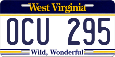 WV license plate OCU295