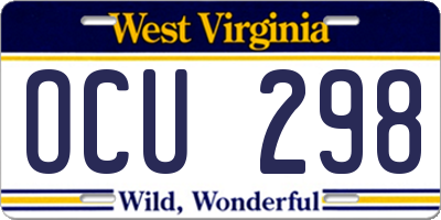 WV license plate OCU298
