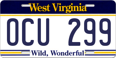 WV license plate OCU299