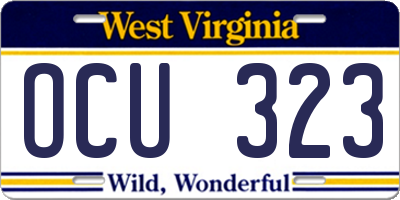 WV license plate OCU323