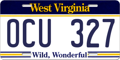 WV license plate OCU327