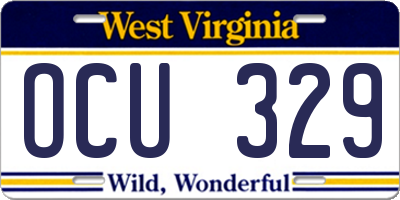 WV license plate OCU329