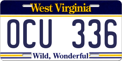 WV license plate OCU336