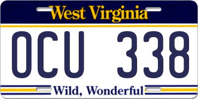 WV license plate OCU338