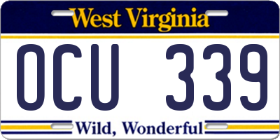 WV license plate OCU339