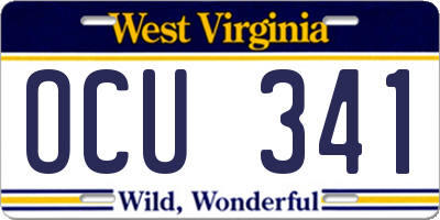 WV license plate OCU341