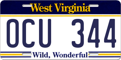 WV license plate OCU344