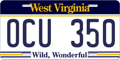 WV license plate OCU350