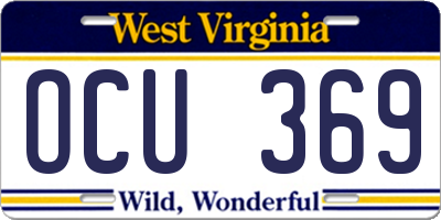 WV license plate OCU369
