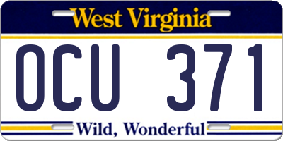 WV license plate OCU371