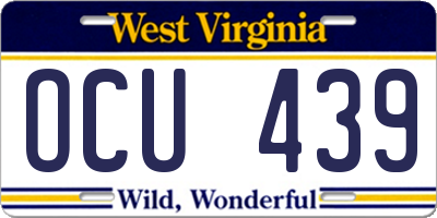 WV license plate OCU439