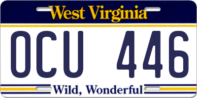 WV license plate OCU446