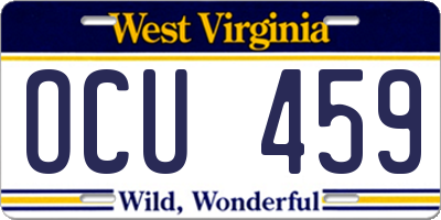 WV license plate OCU459