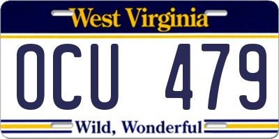 WV license plate OCU479